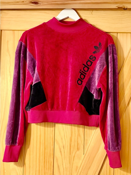 adidas Jackets & Blazers - Vintage Adidas velour cropped track jacket